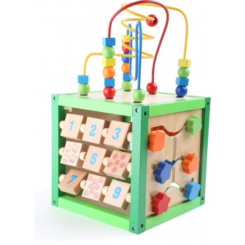 Cub din lemn cu activitati educative cu arcuri pentru copii +12 luni