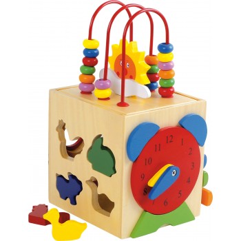 Cub din lemn cu activitati educative cu xilofon pentru copii +3 ani